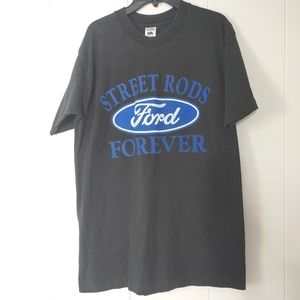 Vtg Fruit of the Loom 90s Ford Street Rods Black Single Stitch Mens TShirt Sz M